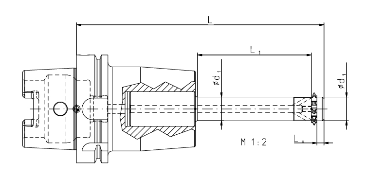 Zirkular-Fräskörper STC  16 d h6 HSK100A DIN69893